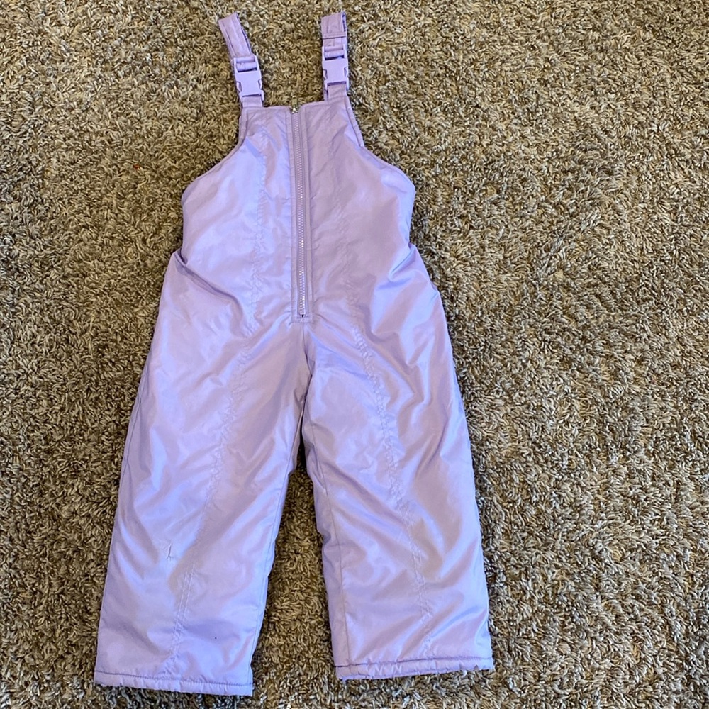 4T Girls Purple Snow Bibs